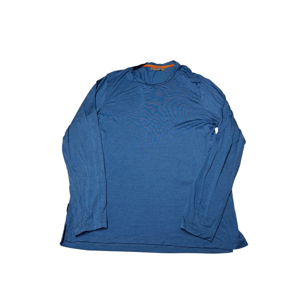 Icebreaker Cool-Lite Merino Wool Blend Long Sleeve Shirt Blue Mens M 0A56D8351